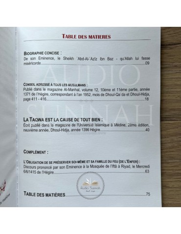 LA TAQWA EST LA CAUSE DE TOUT BIEN - Sheikh Abdel Aziz Ibn Baz